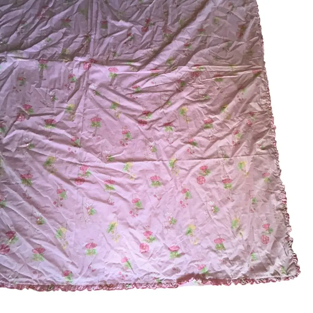 Whistle and wind pink fairy ruffle border 2 shams and duvet cover full size girl
